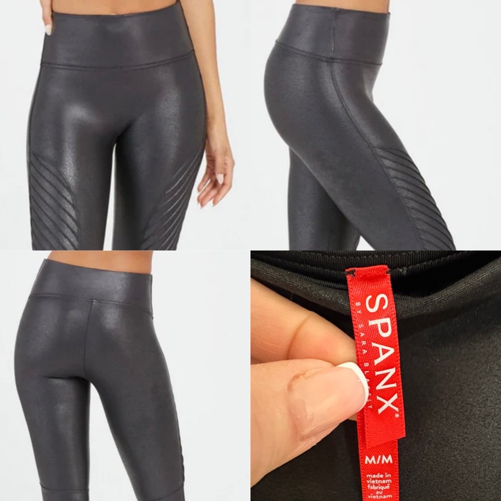 SPANX Shiny Black High-Waist Leggings